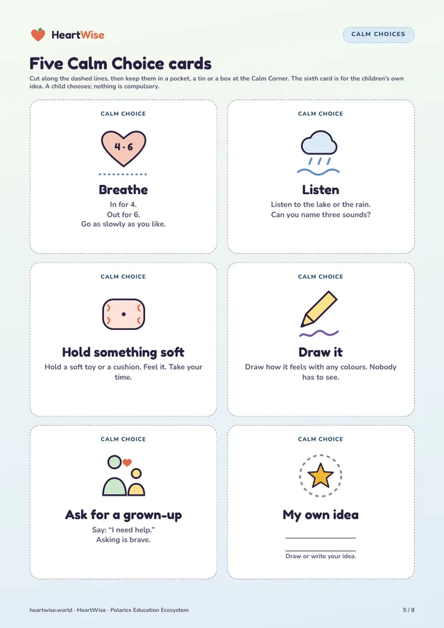 The Calm Choice cards