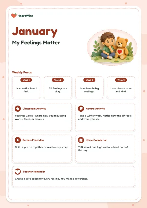 Preview of Monthly Themes Calendar, January to December